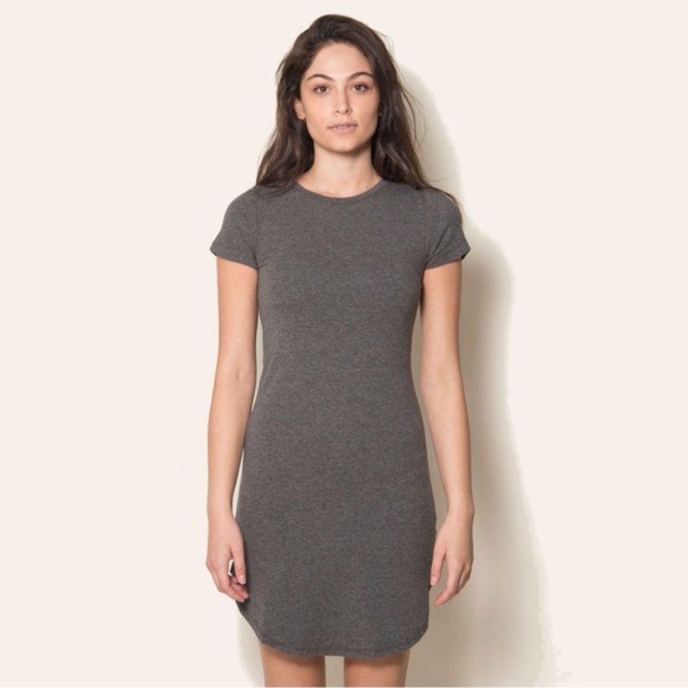 Short Sleeve Rounded Hem Tee Dress M